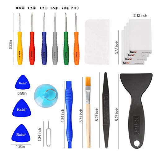 Kaisi 30 in 1 Professional Electronics Screen Opening Pry Tool Repair Kit with Steel and Carbon Fiber Nylon Spudgers, Double Side Adhesive Tape and 6 Screwdrivers for Open Cellphone, Laptops, Tablets - Thumbnail 6