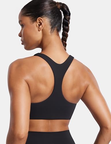 SYROKAN Hollow Out Breathable Sports Bras for Women High Support Molded Cup Training Wireless Racerback Bra2