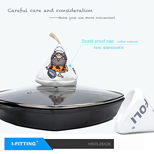 Foli Square Glass Lid 11'', Clear Tempered Glass Vented Square Pan Lid, Replacement Cookware, Frying Pan Cover,1Pack, Comes With A Pot Lid Handle Mitt #TOP1