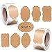JIASHA 600 Étiquettes Kraft Autocollant Papier,Vintage éTiquette Kraft Faite à La Main D'éTanchéIté Autocollant, pour Emballage Cadeau DIY pour La Maison, Bocaux Mason, Cadeau, Anniversaire.