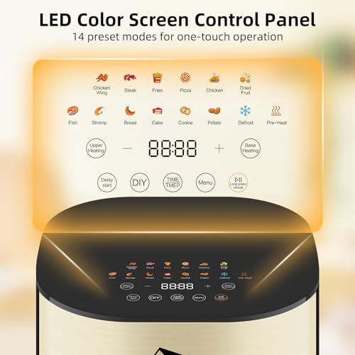 Uten Dual Blaze Heißluftfritteuse 5,5 L mit Sichtfenster, Farbbildschirm, 14 Programme, Verzögerter Start, Rostfreies Ölnetz, 2 Heizquellen Einzeln Steuerbar, Kein Umdrehen Speisen, Energiesparend – Bild 5