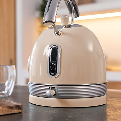 Cecotec Wasserkocher ThermoSense 420 Light Beige. Fassungsvermögen 1,8 Liter, 2200 W, Temperaturanzeige, 360º Basis, Edelstahl, Vintage-Stil, Beige 3