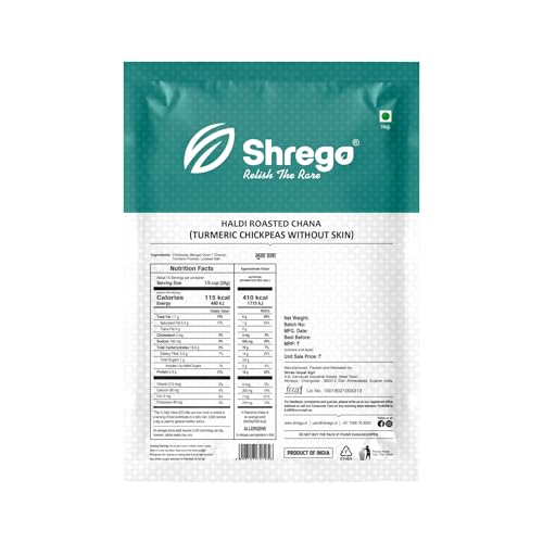 Image of Shrego Haldi Roasted Whole Chana (Turmeric Chickpeas Without Husk) Vacuum Packed (700 gm)