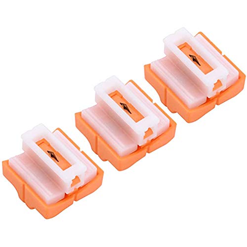 Taglierina Lame Sicura, NALCY Taglierina di Carta, 3 pezzi Lame di ricambio per Macchine tagliacarte con Protezione Automatica di Sicurezza Design per Taglierina di Carta A4, Arancione