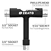 Zeato All-in-One Skate Tools Multi-Function Portable Skateboard T Tool Accessory with T-Type Allen Key and L-Type Phillips Head Wrench Screwdriver #1