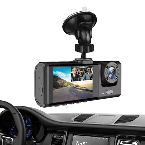 Cámara De Tablero De Coche - Pantalla IPS Negro 1080p, Cámara De Conducción Compacta Inalámbrica, Grabadora De Video Gran Angular Ajustable | Compañero De Conducción Y Seguro Para Desplazar