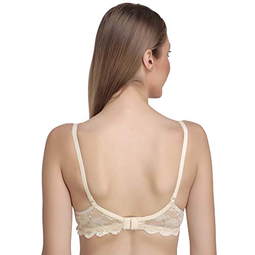 Image of Women Padded Bra - Made of Pure Cotton Full Coverage Non Wired Seamless Pushup Soft Cup for T-Shirt Saree Dress Sports Garment for Daily Use Everyday