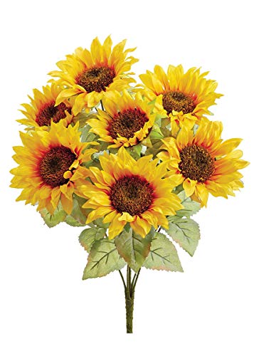 Fake Sunflower Bush in Yellow Gold
