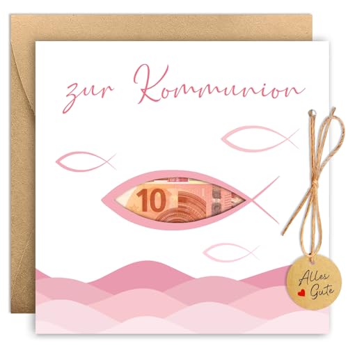 BOYATONG Geldgeschenk Kommunion Verpackung mit Umschlägen Kommunion Geschenke für Mädchen Coole Geschenke zur Kommunion Kommunionkarten Geldgeschenk Mädchen