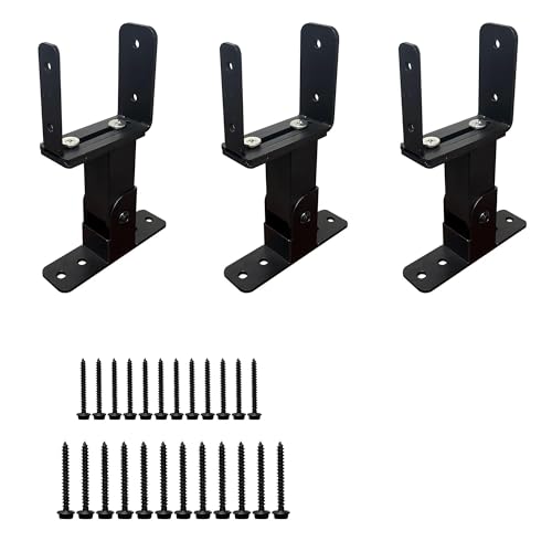 Beneouya 3Pcs Roof Riser Brackets Kit Adjustable Pergola Kit for Wood Post Pergola Roof Riser Beam Bracket Heavy Duty Roof Mount Brackets Include Screws