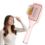 Soodox Organic Hair Oil Dispensing Brush with Red Light Technology | Soft Air Bag Design for Massaging & Blood Circulation | Red light therapy for hair growth stimulation (Pink)
