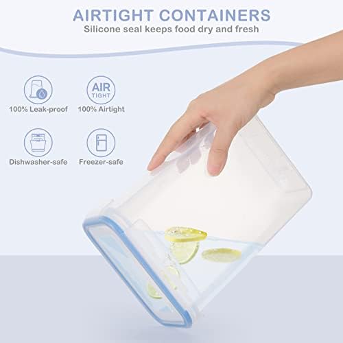 SOLEDI Cereal Storage Containers Airtight Food Storage Container Set of 10 Large Storage Jars with Lid, with Measuring Spoon Set 16 Labels for Pasta Flour Biscuits Cornflakes Cereal Storage