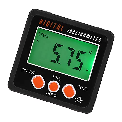 Inclinómetro digital con base magnética negro portátil miniatura 3