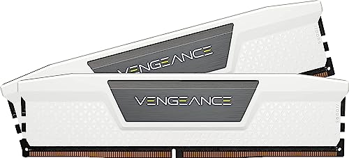 CORSAIR VENGEANCE DDR5 RAM 32GB (2x16GB) Fino a 6400MHz CL32 Intel XMP Compatibile iCUE Memoria per Computer - Bianco (CMK32GX5M2B6400C32W)