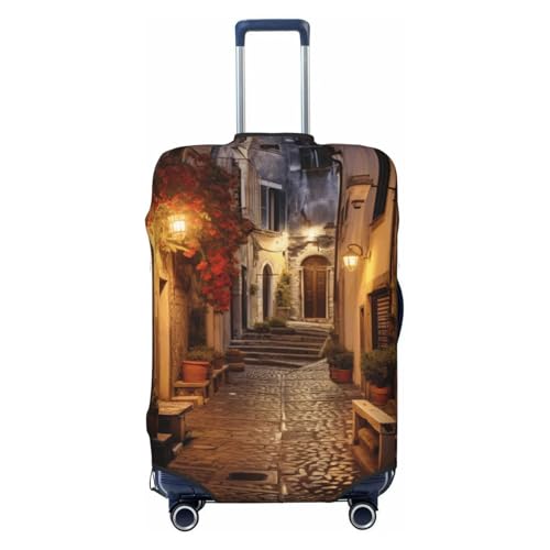 Italian Old Street Print Luggage Suitcase Cover Protector Luggage Washable Covers With Concealed Zipper