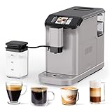 PeacefulHues 20-Bar Espresso Machine with Coffee Grinder & Milk Frother, 15 Grind Settings, Thermoblock Heating, Compact for Home Kitchen, Cappuccino/Latte Maker