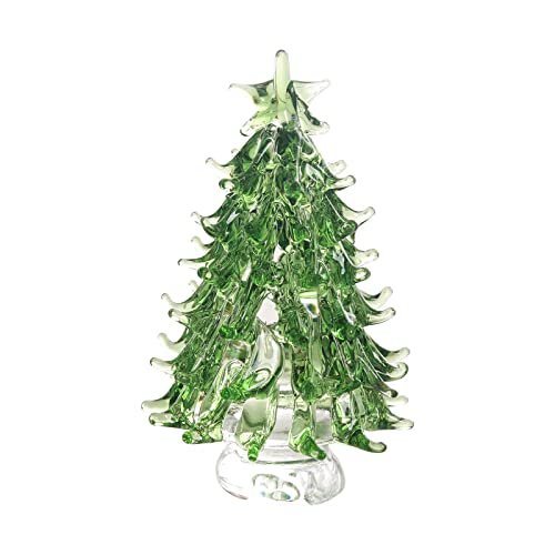 Weisipu Crystal Christmas Tree Figurine Collectibles Small Ornament Paperweight Table Decoration, Crystal Glass Ornament For Home Decor-Green #TOP14