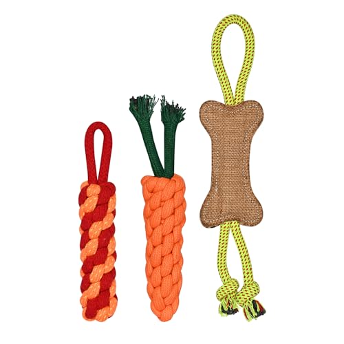 PECADO Dog Rope Toys - Dog Rope Dog Toys for Aggressive Chewers (Carrot Corn Rope)