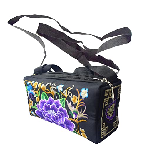 Embroidered-Cute Mini Canvas-Crossbody Bag Coin Purse Cell phone Pouch for Women