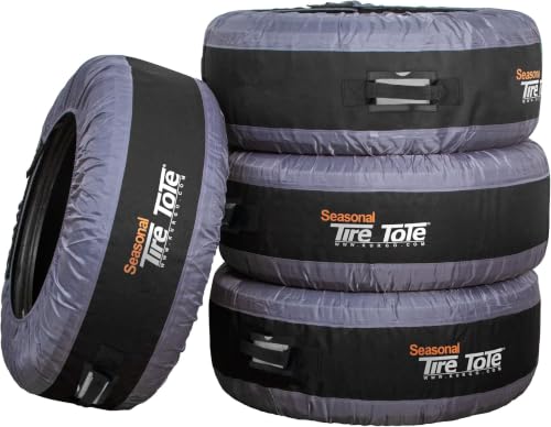 Image of Kurgo Seasonal Tire Tote & Wheel Felts | Spare Tire Cover | Portable Wheel Bags | Winter Tire Cover | Eco-Friendly Tire Totes | Handle for Easy Transportation | Universal Fit (Pack of 6)