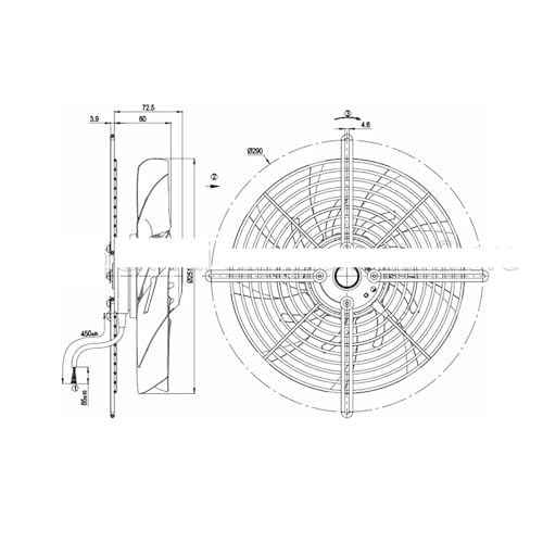 Ventilateur de refroidissement S2E250-AF06-19 compact axial - 2