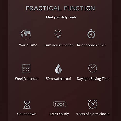 Reloj Para Hombre Tactical Watches For Men Color Gold Military 5Atm Waterproof Sport Digital Watch Cool Designer World Time Countdown 12/24H Stopwatch #TOP6