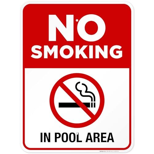 Cartel No Smoking en Área de Piscina 18x24 Pulgadas miniatura 1