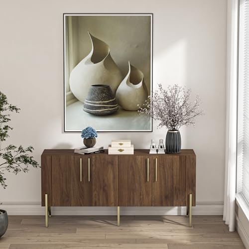 Roomfitters Sideboard Wohnzimmer, Küchenschrank im Mid-Century-Stil,...