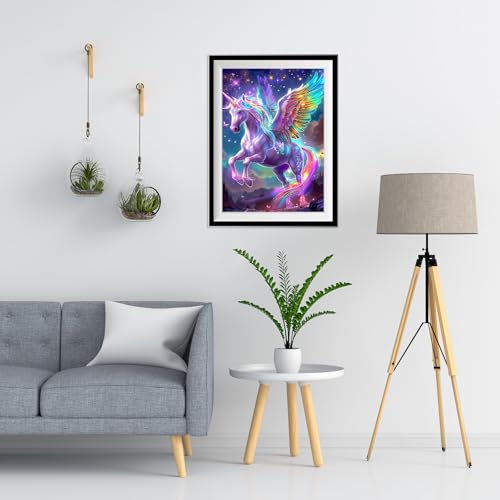NEWENMO Beautiful Horse Diamond Painting Kits for Adults,5D Rainbow Wings Diamond Art Kit,DIY Full Drill Crystal Embroidery Gifts,Animal Diamond Art Craft,for Living Room Home Decoration - 30x40cm - Image 4