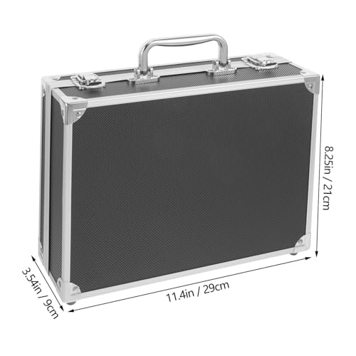 Portable Aluminum Tool Box with Sponge Lining Metal Briefcase for Storage of Tools Documents for Home Use and Organization2