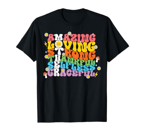 Mothers Day Shirt Mom Mama Groovy Vintage Retro Hippie T-Shirt