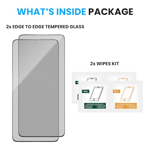 Image of ArmourPro Military Grade Matte Anti-Glare Tempered Glass Screen Protector for Poco X6 (6.67 Inch) With Installation Kit | Edge to Edge Coverage | Black (Pack of 2)