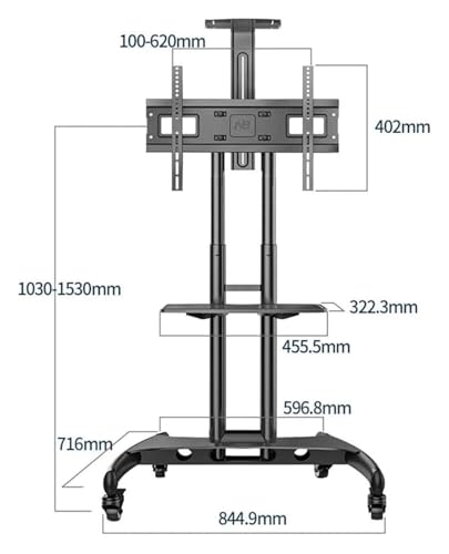 Soporte móvil para TV con ruedas y bandeja doble miniatura 5