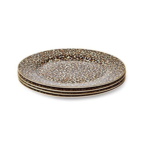 Spode Creatures of Curiosity Set 4 20.5cm Fine China Plates - Leopard Pattern with 22ct Gold, Multi Coloured, 20 centimeters - Image 2