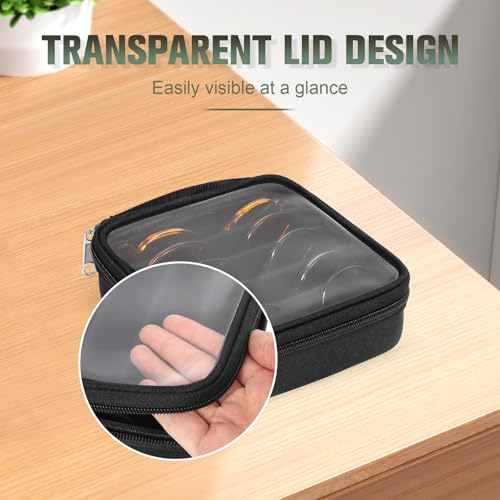 Image of Sunglasses Organizer Case for Multiple Pairs, Eyeglasses Storage Box Hard Shell Travel Eyewear Case Zipper Men Women