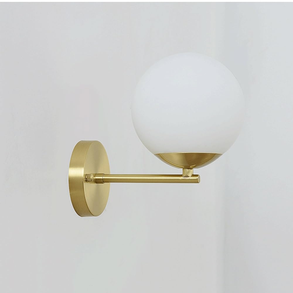 ASerZenith Led Wall Sconce, Copper Wall Lamp Gold Bedroom For Living Room Porch Hallway(B)