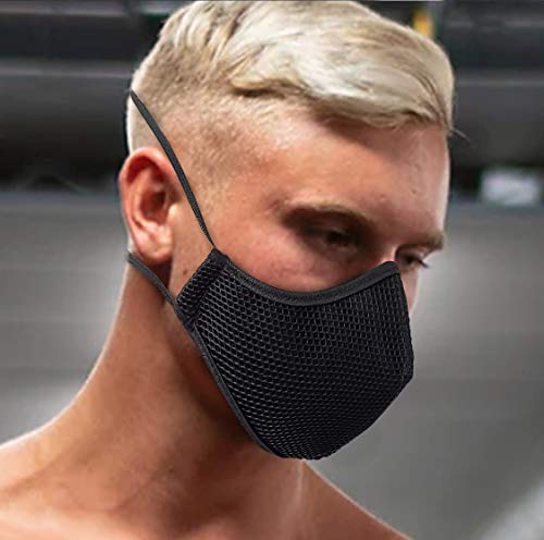 Mascarilla deportiva negra tejido 3D homologada reutilizable producto español Cover