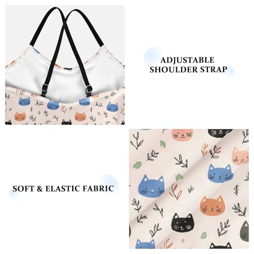 senya Girls Swimsuits One-Piece Swimwear Tie Bathing Suit Beach Summer Round Neck 5-6T Colorful Cat Pattern3