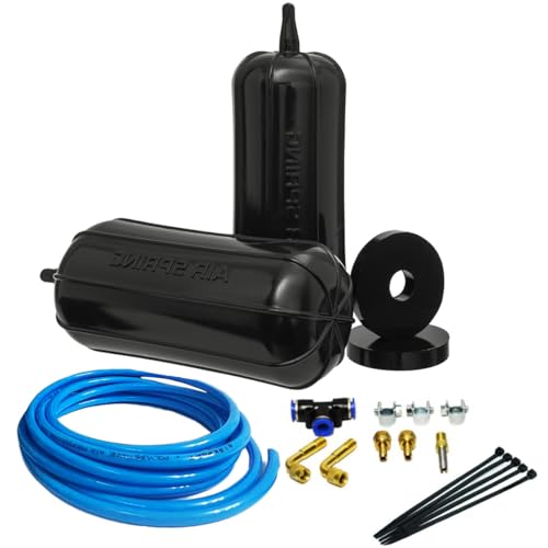 Universal Air Spring Bags Suspension Kit – Heavy Duty Load Support for Rear Coil Springs – Adjustable Ride Height – Not OE – Tuning Upgrade – Compatible with Most Vehicles (END VALVE, 68 * 190mm)