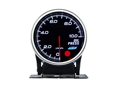 Manómetro analógico universal 52mm 2' DC12V para coche moto con doble entrada alimentación 10 colores (presión aceite barra aceite prensa medidor)