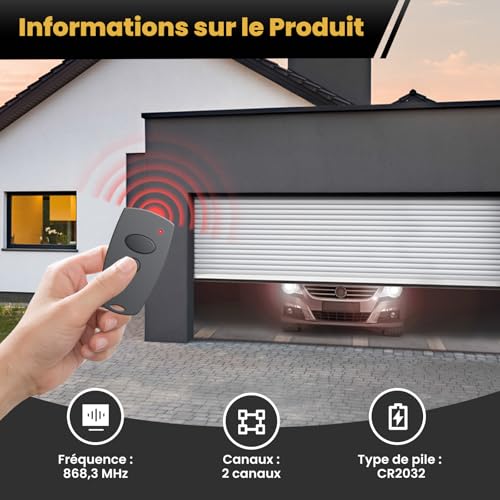 Télécommande 868,3 MHz Marantec D302 D384 pour remplacer vos bips usés - 6
