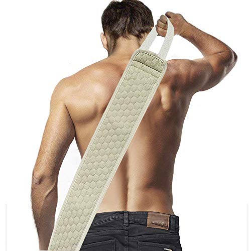 Exfoliating Back Scrubber, Exfoliating Sponge Pad Set for Shower Luffa Scrubber To Deep Clean - 1 Bath Loofa | 4 x 32 Inches