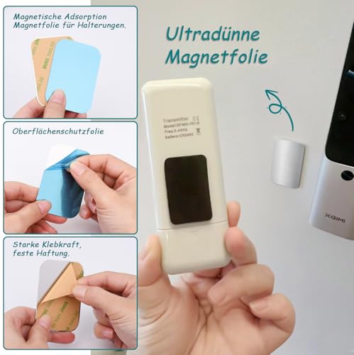 FPMYB Metallplatte Metallplättchen Selbstklebend 40mm, 35 Stück Runden Handy Metall Platte Selbstklebende Set Handy Magnet, Magnete zum Kleben für Magnete Kfz Zubehör Handy Halterung Auto Silber