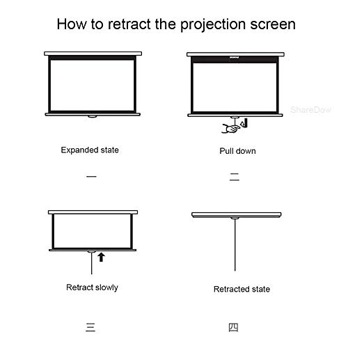 Liruxun Manual Pull Down Projector Screen 60 72 84 100 Inch 4:3 Widescreen Retractable Auto-Locking Portable Projection Screen (Size : 84 Inch) #TOP6