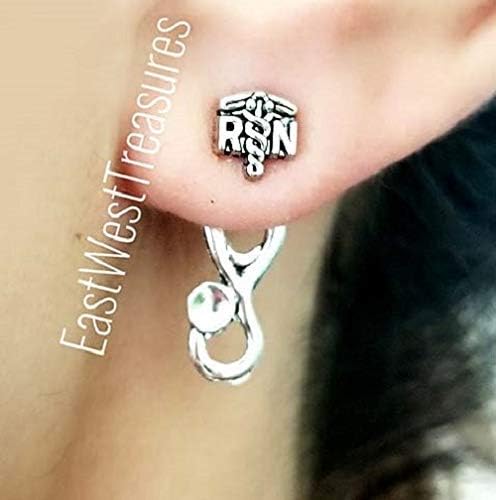 RN Nurse stud earrings - Registered Nurses Earrings - RN Student Graduation jewelry gifts for women