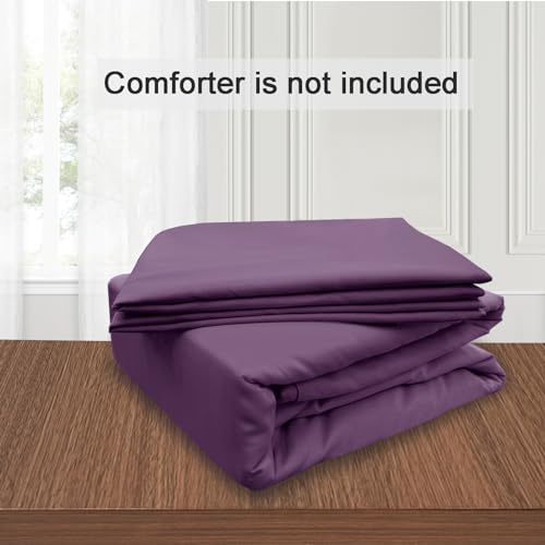 Image of Mejoroom Purple Duvet Cover King - Comforter Cover - Soft and Breathable Bedding Duvet Cover with Zipper Closure, 3Pieces, 1 Duvet Cover (104x90) and 2 Pillow Cases(20x36)