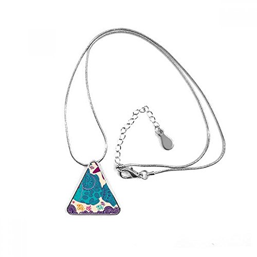 Collier pendentif triangle poisson en métal argenté avec chaîne ajustable