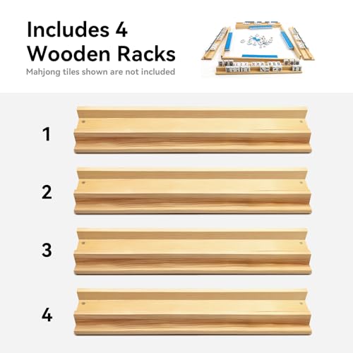 Soportes de madera para Mahjong americano, set de 4 miniatura 6