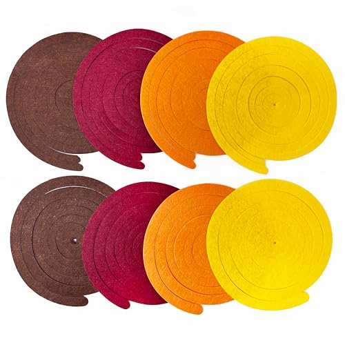Image of 36 Pcs Fall Hanging Swirl Decorations Brown Burgundy Orange Yellow Felt Swirl Streamer Spiral Ceiling Decorations Garland for Autumn Thanksgiving Harvest Birthday Wedding Bridal Shower Party Supplies