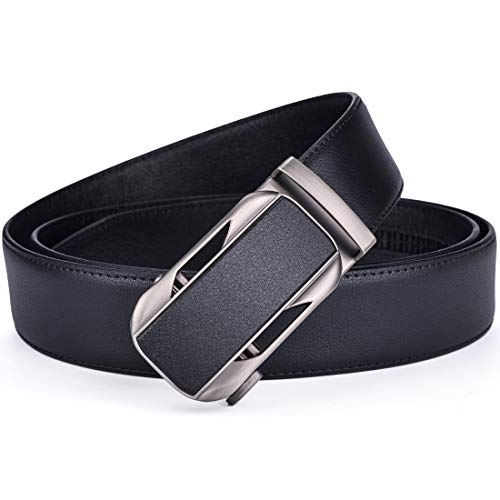 Image of Beltox Men Leather Belt w Slide Ratchet Interchangeable Buckle